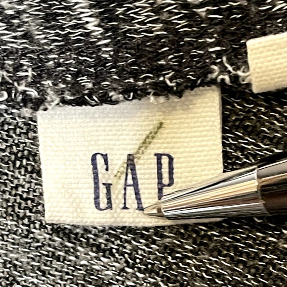 Gap Open Cardigan Sweater‎ Size Large Black White Heather 3/4 Sleeve Stretch - Picture 7 of 8